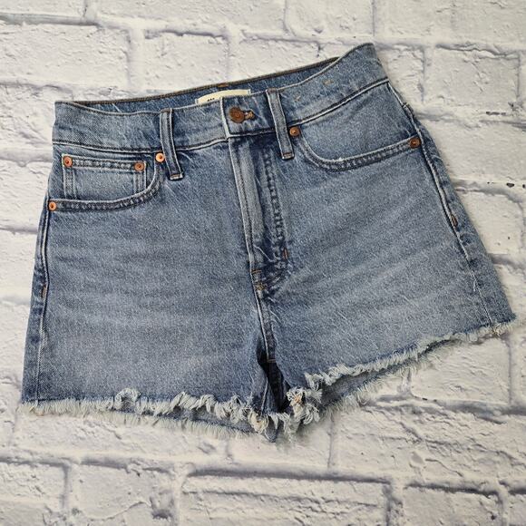 Madewell Women's Denim The Perfect Jean Short Frayed Hem Stretch MC647 size 25 - Picture 1 of 14